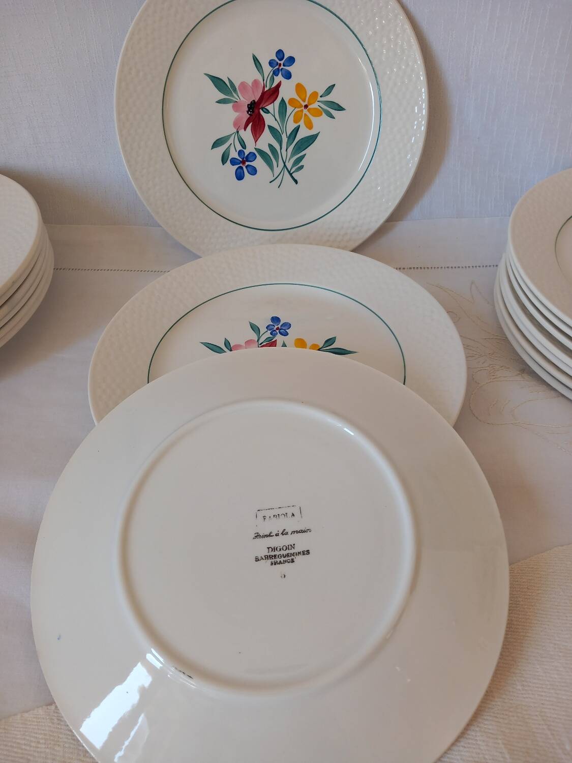 Assiettes Digoin et Sarreguemines Fabiola