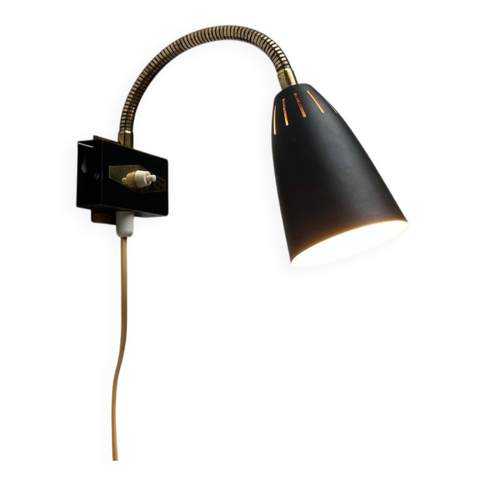 Modern mid-century wall lamp with a swan neck by Aris, Finland, 1950s