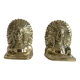 Indian chief bookends in solid gilded brass, 1970