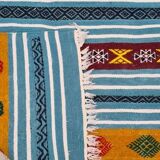 Traditional blue carpet with Berber motifs 200x115cm