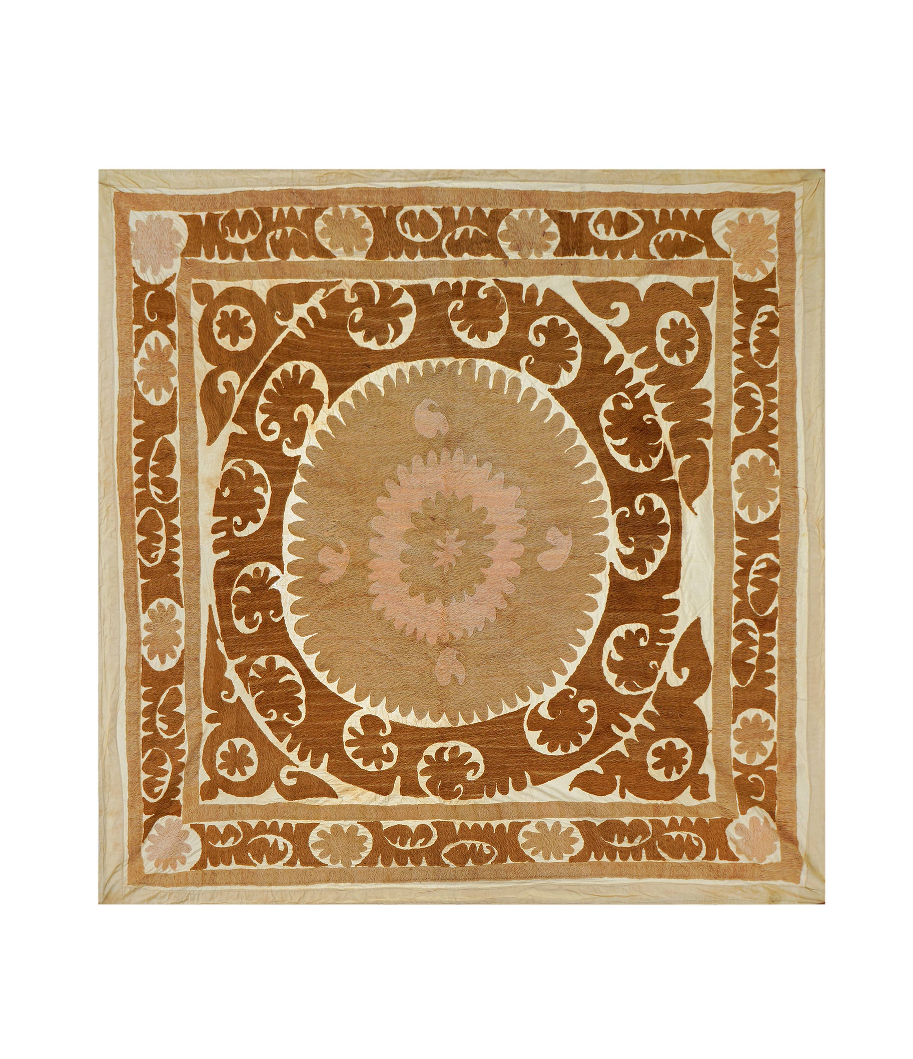 Hand-knotted rug, vintage Turkish rug 129x133 cm