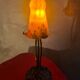 antique wrought iron lamp from 1900 at 40 with a very large glass paste shade 45