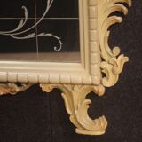 Italian lacquered mirror with floral decorations from 20th century
