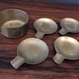 Set of 4 ashtray brass