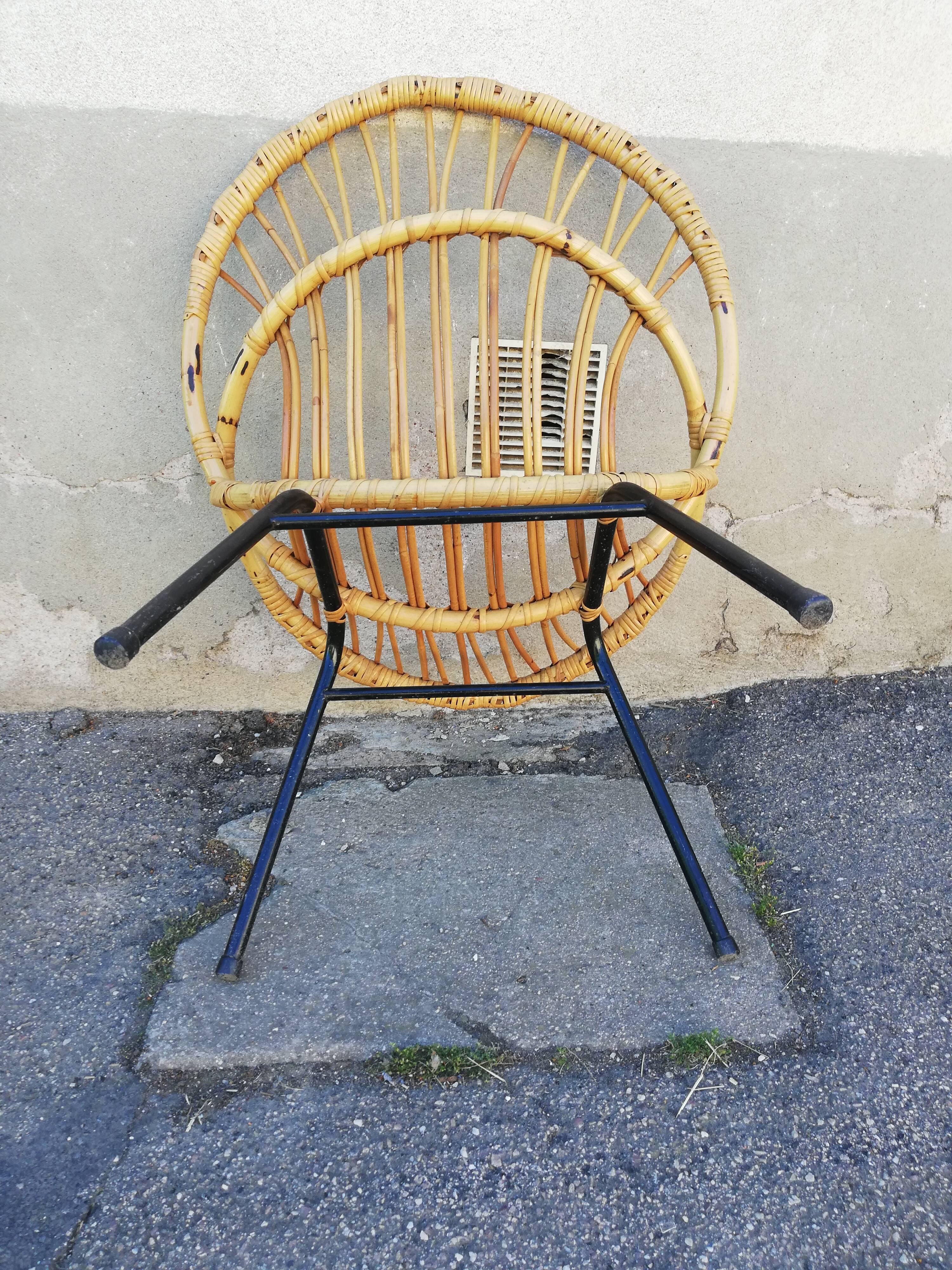 Vintage rattan armchair