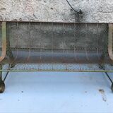 Banc de jardin métal perforé rené malaval 1950/60