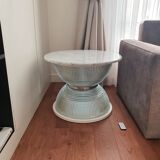 Holophane coffee table in white marble