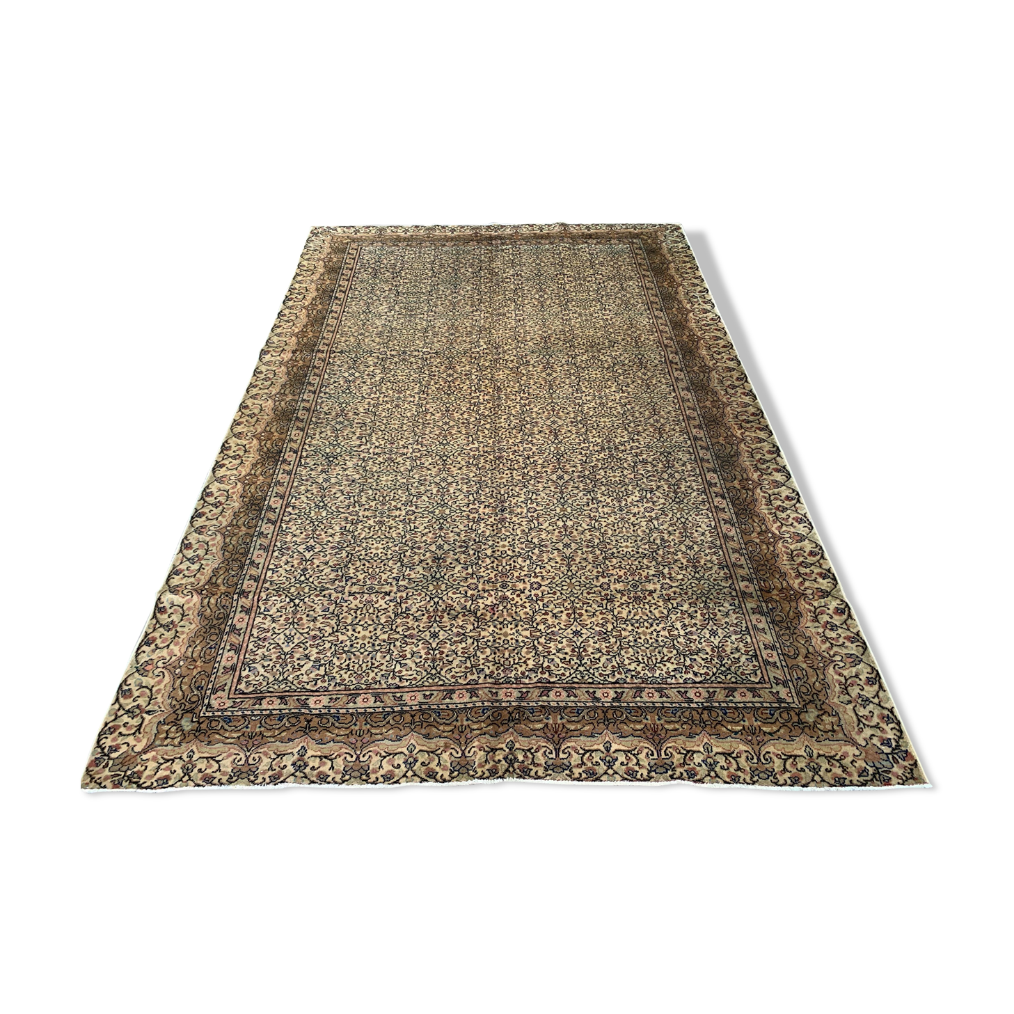 Vintage Turkish Rug 290x195 cm, Tribal Wool Carpet Large
