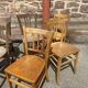 Lot of 15 bistro chairs vintage wood café mismatched