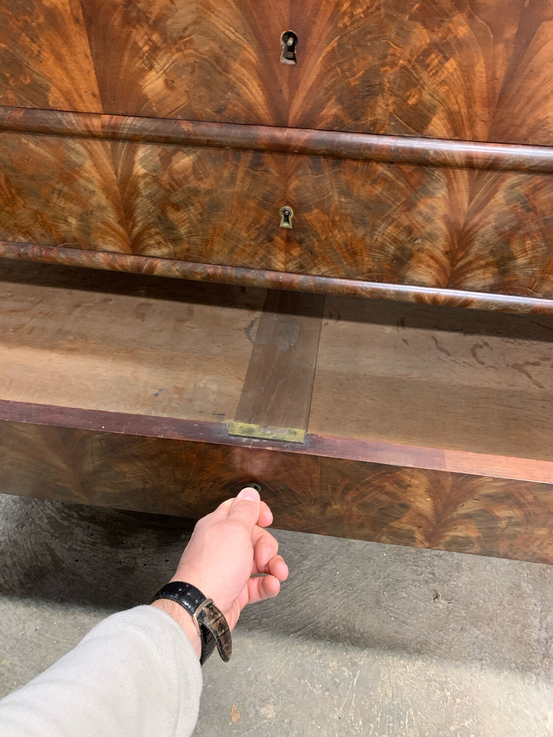 Antique Louis-Philippe chest of drawers, 19th century secretary