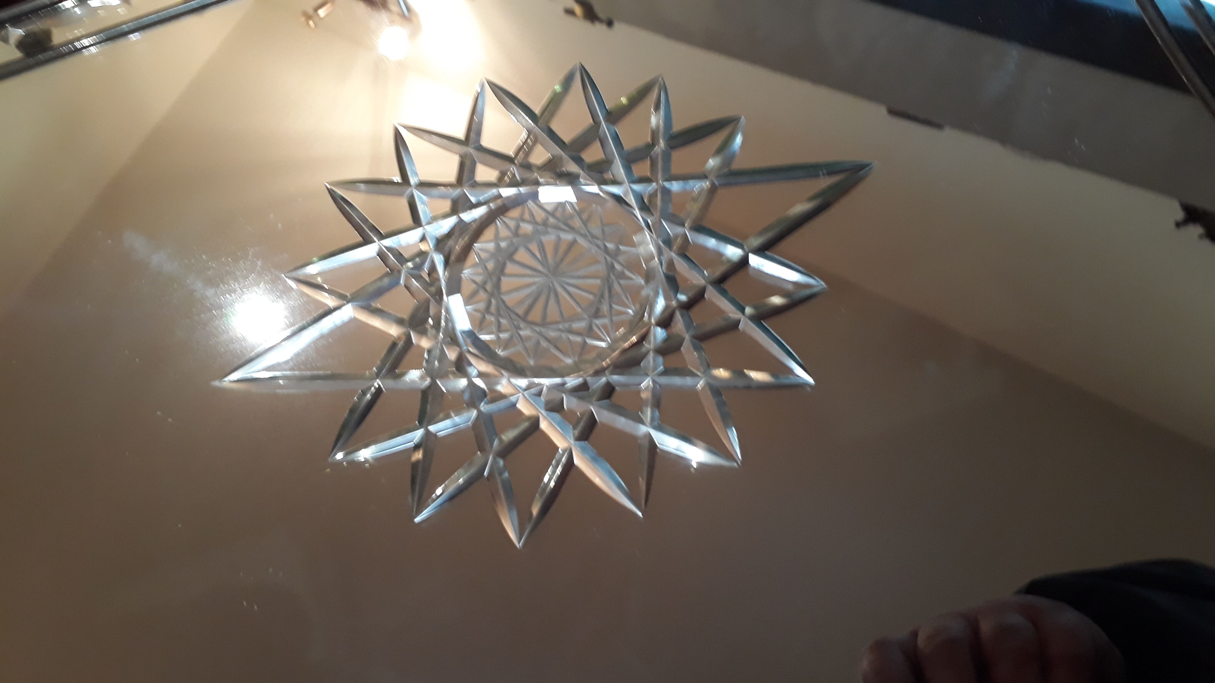 Mirror tray art deco glass bevelled