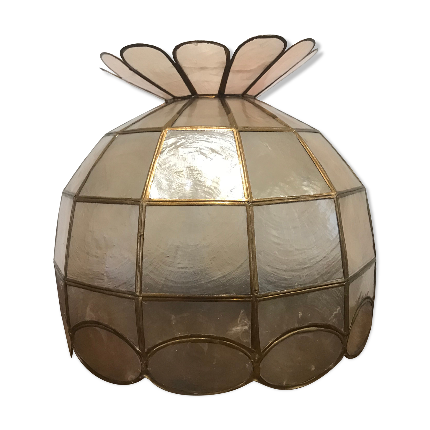 Mother-of-pearl and brass lampshade