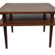 Vintage square coffee table in teak veneer, 1960s design