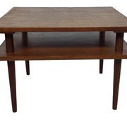 Table basse carrée vintage en placage de teck, design des années 1960