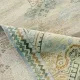 Hand-Knotted Wool Area Rug, Oushak Ivory Sage Green Design Carpet for Living Room