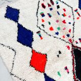 Berber carpet Azilal ecru with colorful patterns 2,38x1,51m