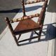 Monk three-legged armchair in walnut