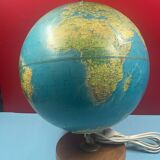 World map, replogle terrestrial globe Horizon Mondiale, Chicago 1970, works