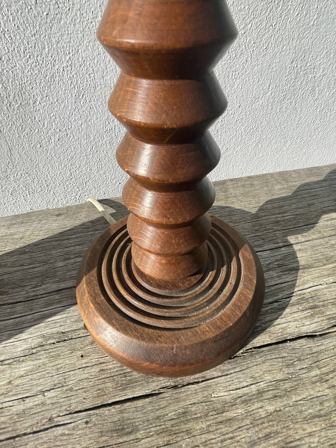 Art Deco wooden lamp base in the style of Charles Dudouyt.