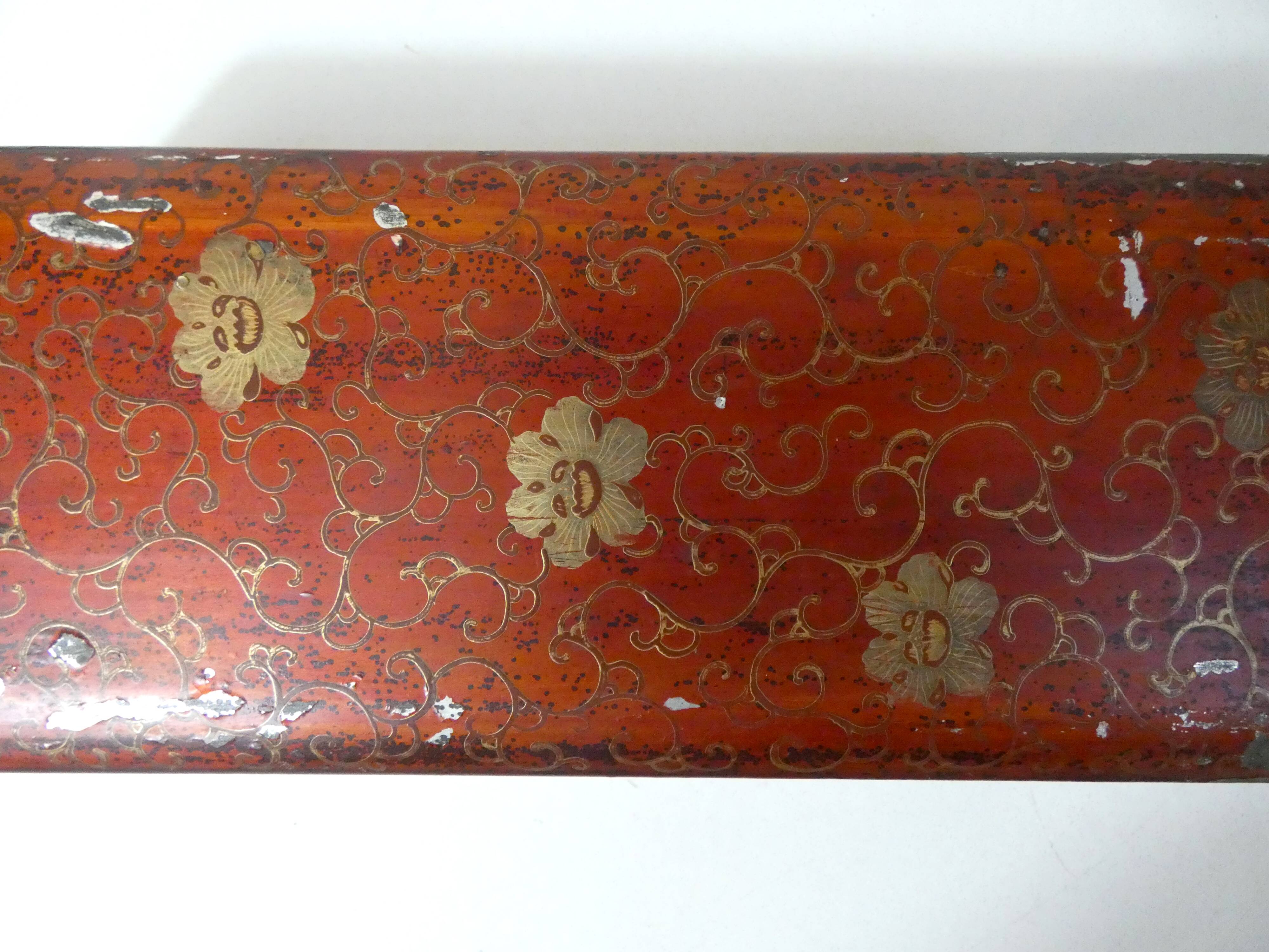 Antique orientalist art nouveau lacquered wooden box