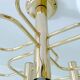 Large Space Age gilded ceiling light from Leola