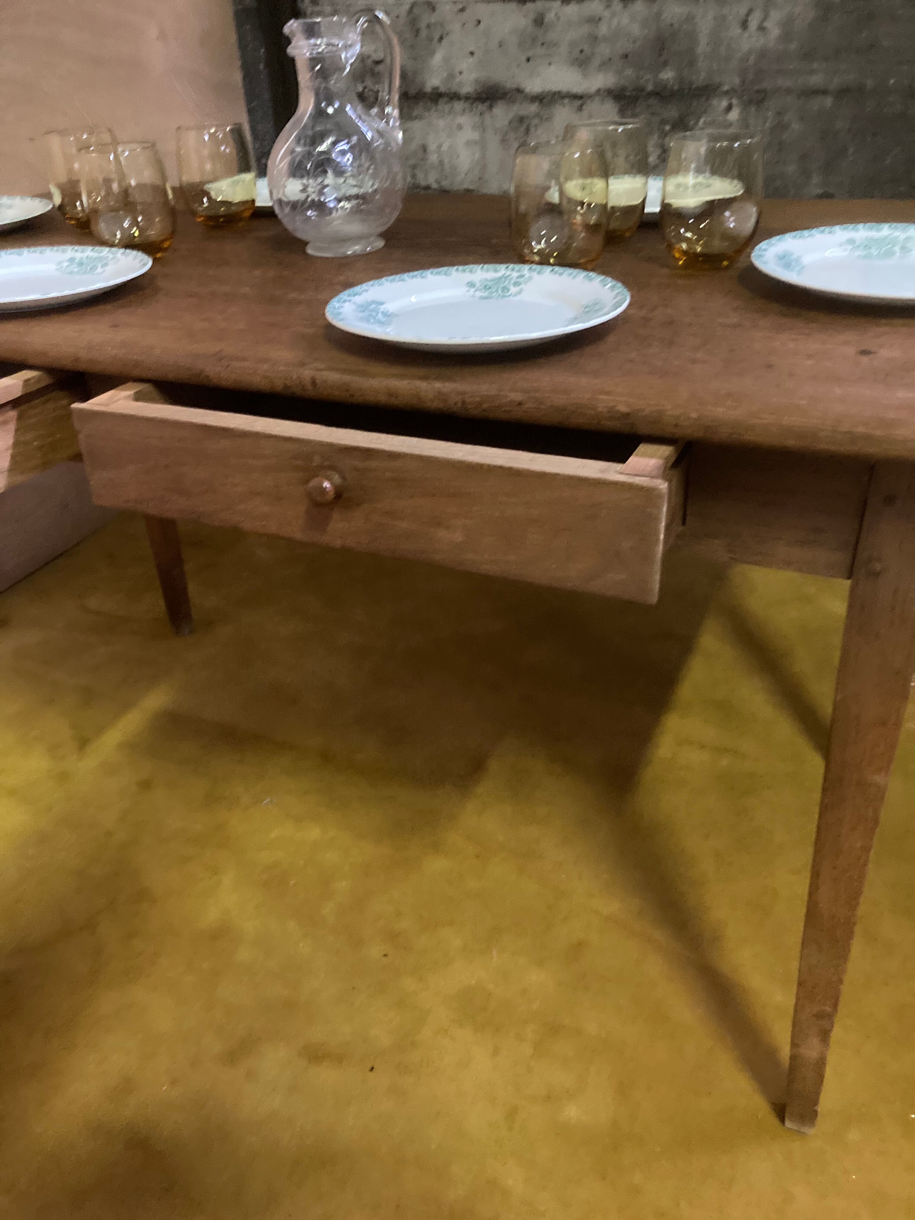 Real oak farmhouse table from the late 1800s.