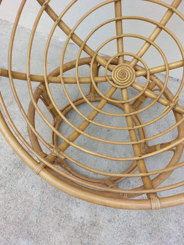 Loveuse fauteuil en rotin vintage 1950