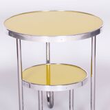 Petite table jaune, kovona, chrome, tchéquie, années 1930