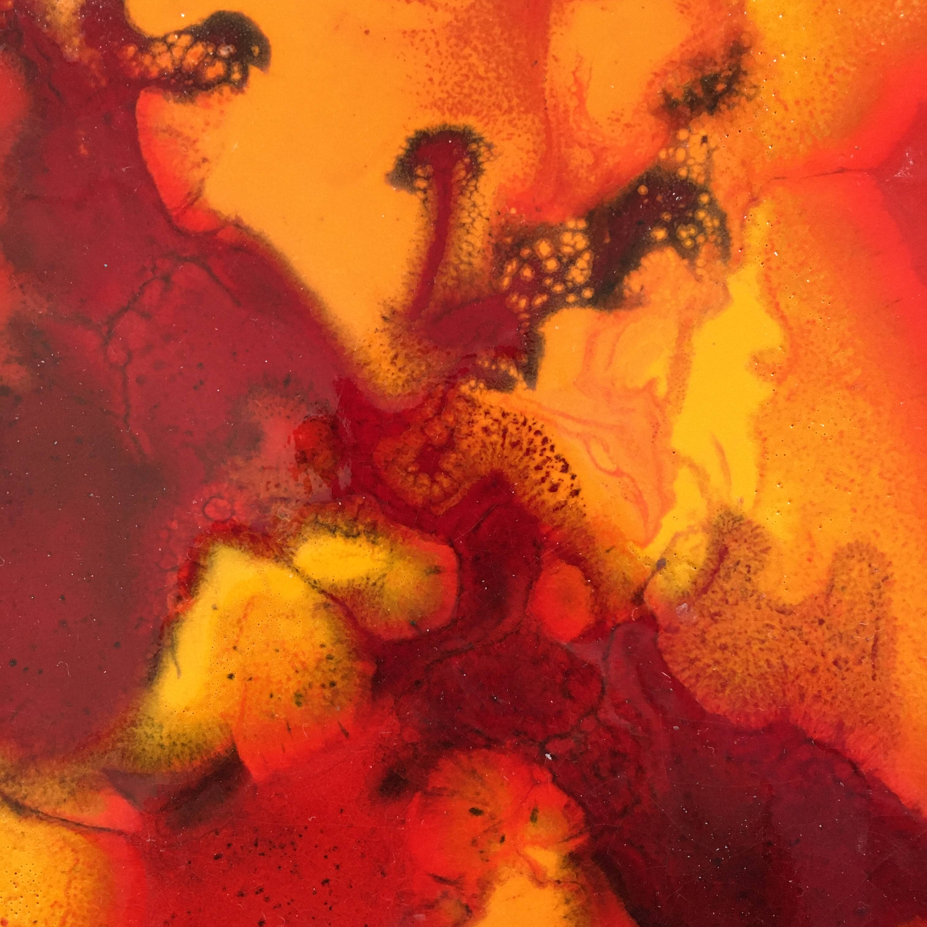 Enamelled lava trivet