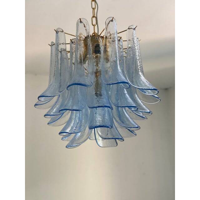 Contemporary Blue “Selle” Murano Glass Chandelier
