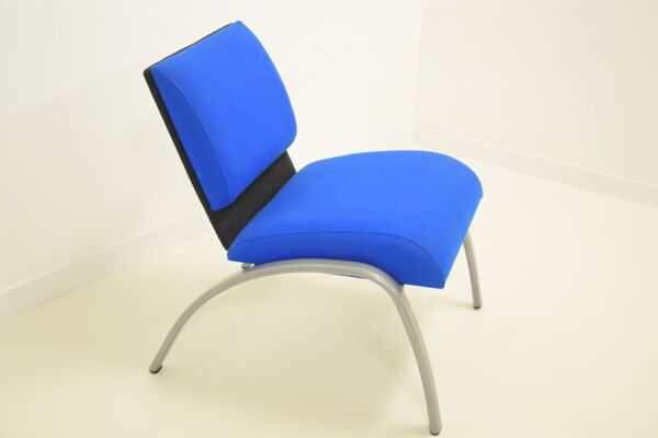 fauteuil tissu bleu - années 80 / 90