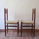 2 chaises rustiques vintage en bois tourné, années 70