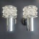 Pair of vintage 1970s chrome wall sconces.