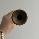 Pair of twisted metal and glass candlesticks