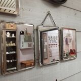 Triptych mirror from the 50's - 60x24cm