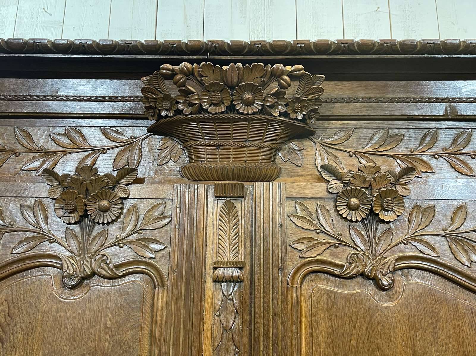 19th century Norman oak wardrobe