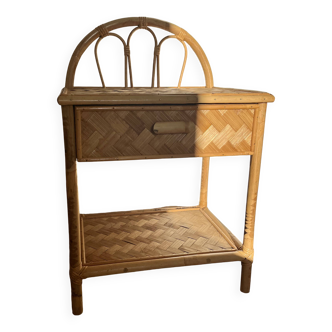 Vintage bamboo bedside table