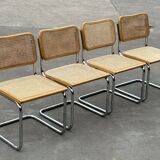 Set of 4 chairs model Cesca B32 designed by Marcel Breuer design