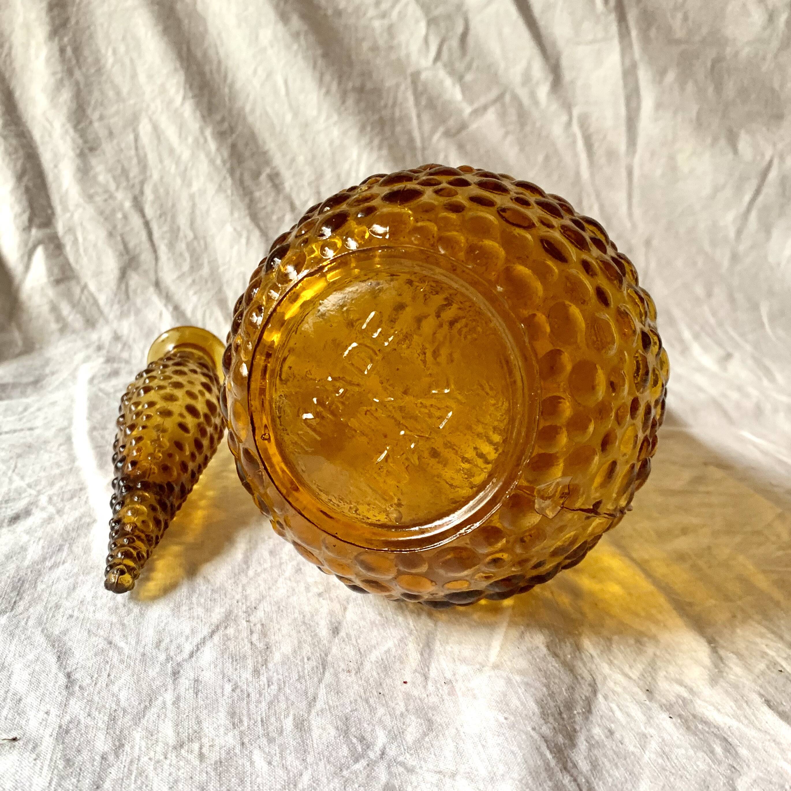 Amber yellow Empoli glass bottle