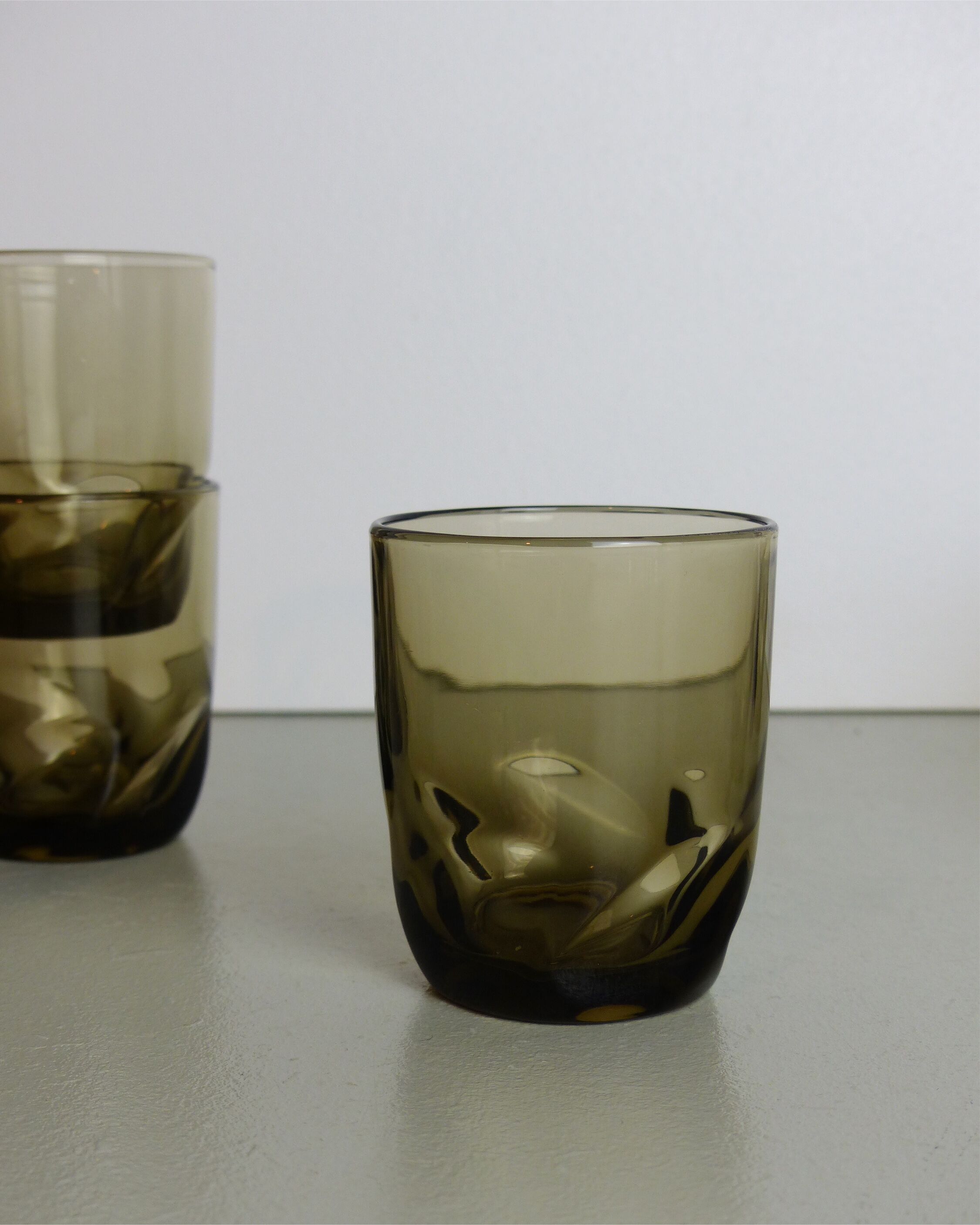Set de 6 verres à eau en verre fumé