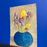 Watercolor with vintage irises