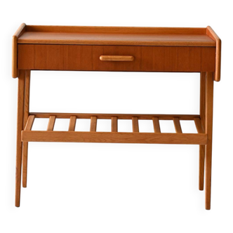Table de chevet scandinave en teck bicolore, années 1950-60