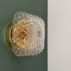Vintage square globe wall or ceiling light in moulded glass