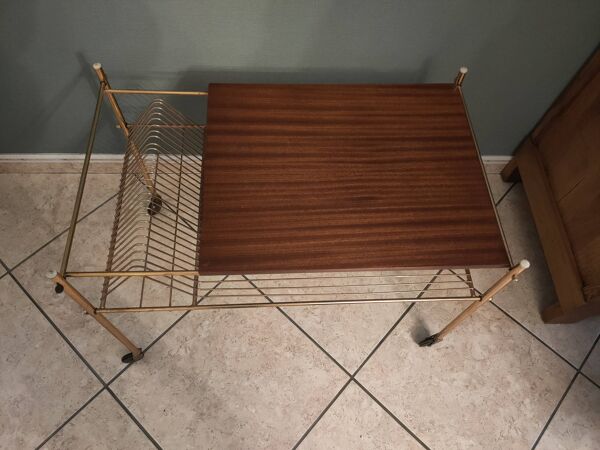 table basse vintage porte vinyles