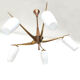 Brass and 5 opalines chandelier
