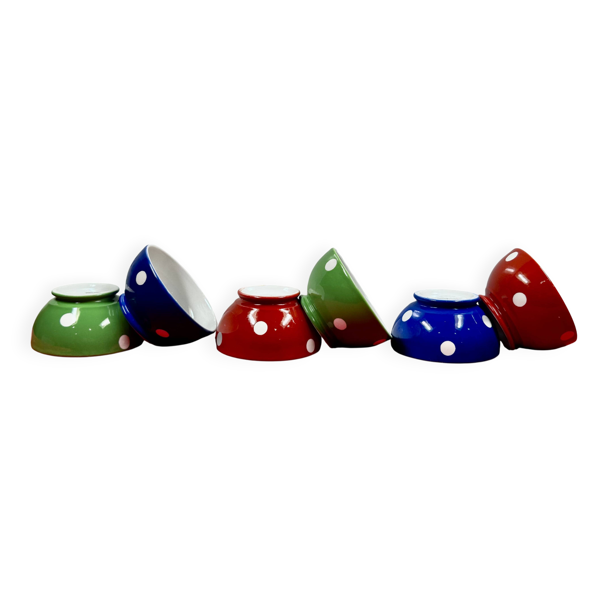 Set of 6 small grandmother bowls in Longchamp porcelain.