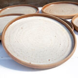 6 flat stoneware plates Roger Jacques Saint Amand