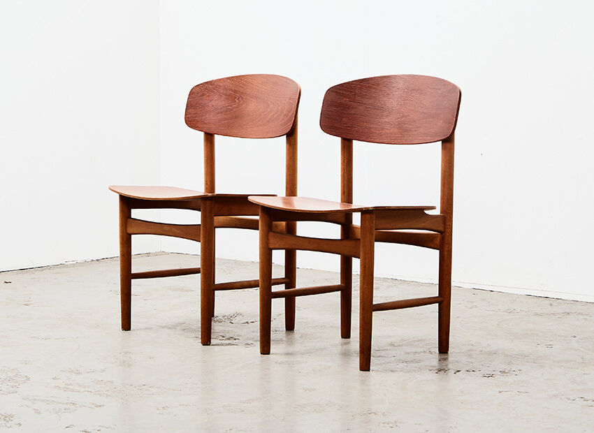 Borge Mogensen Pair of 122 Dining Chairs for Soborg Denmark 1951