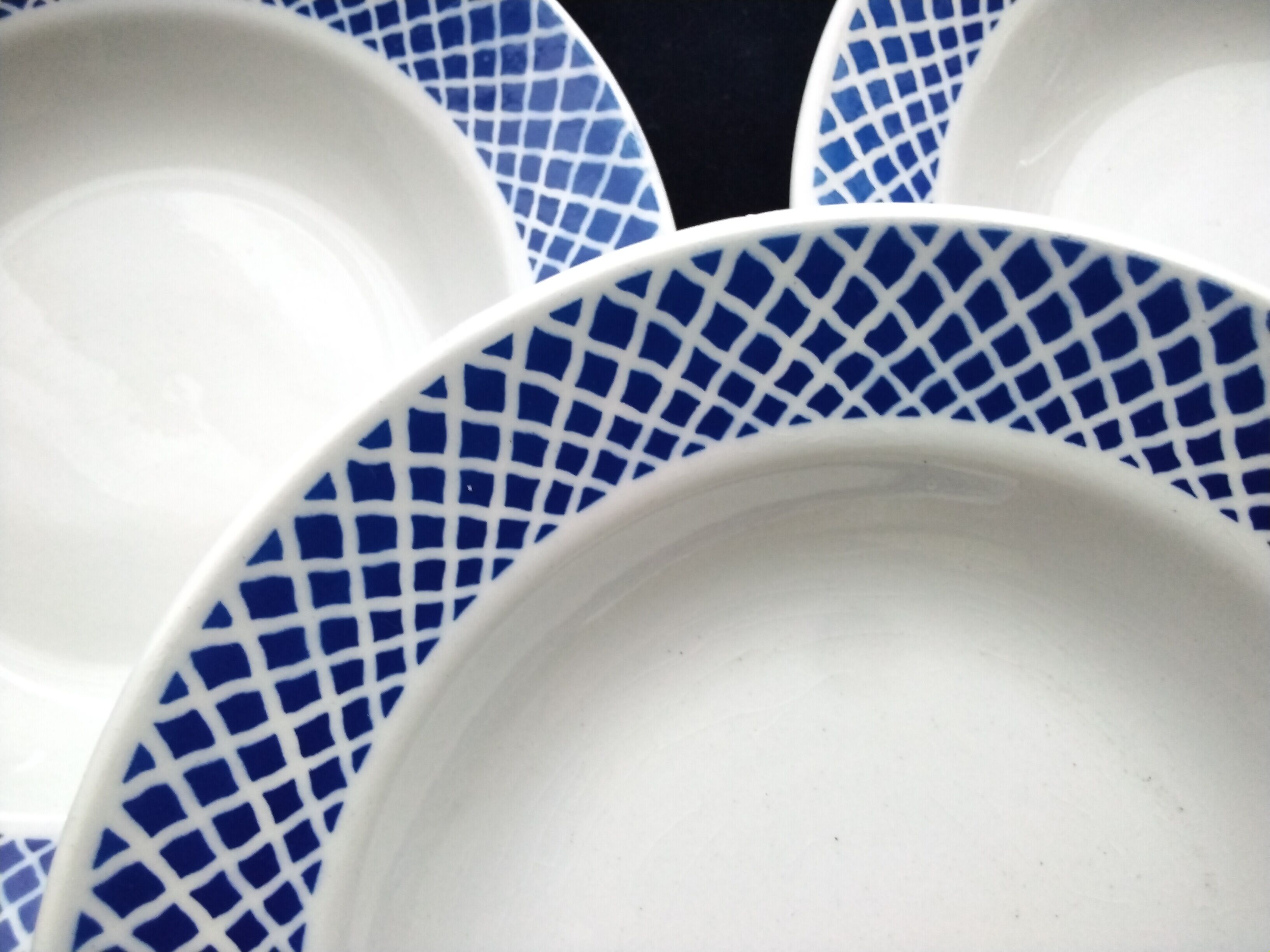 5 Hollow plates opaque porcelain from Badonviller