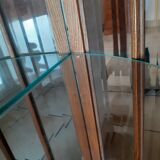 Half moon, oak, bevelled glasses